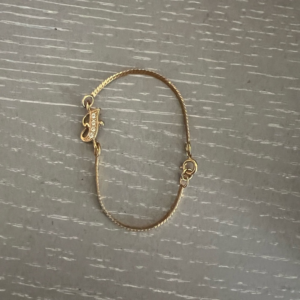 Gold Bracelet With “J” Initial . - image 1